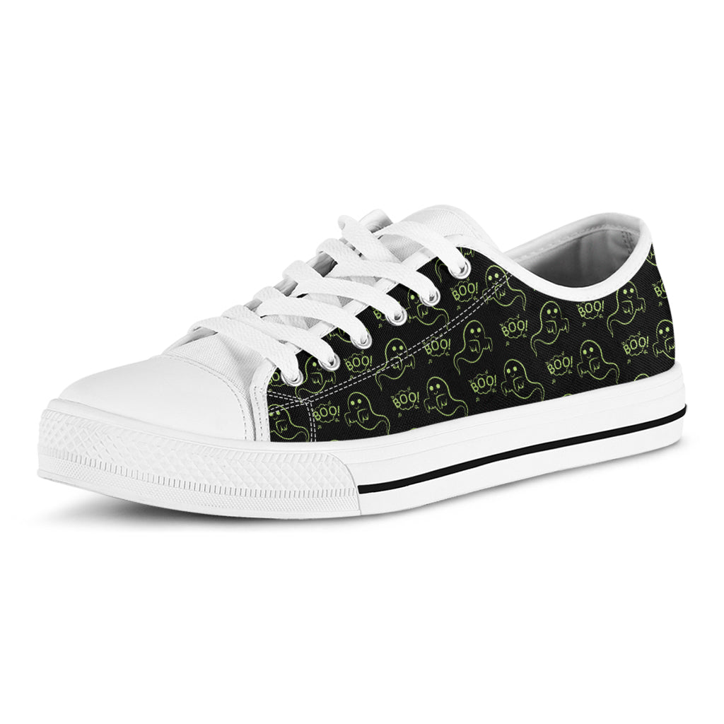 Boo Ghost Pattern Print White Low Top Shoes