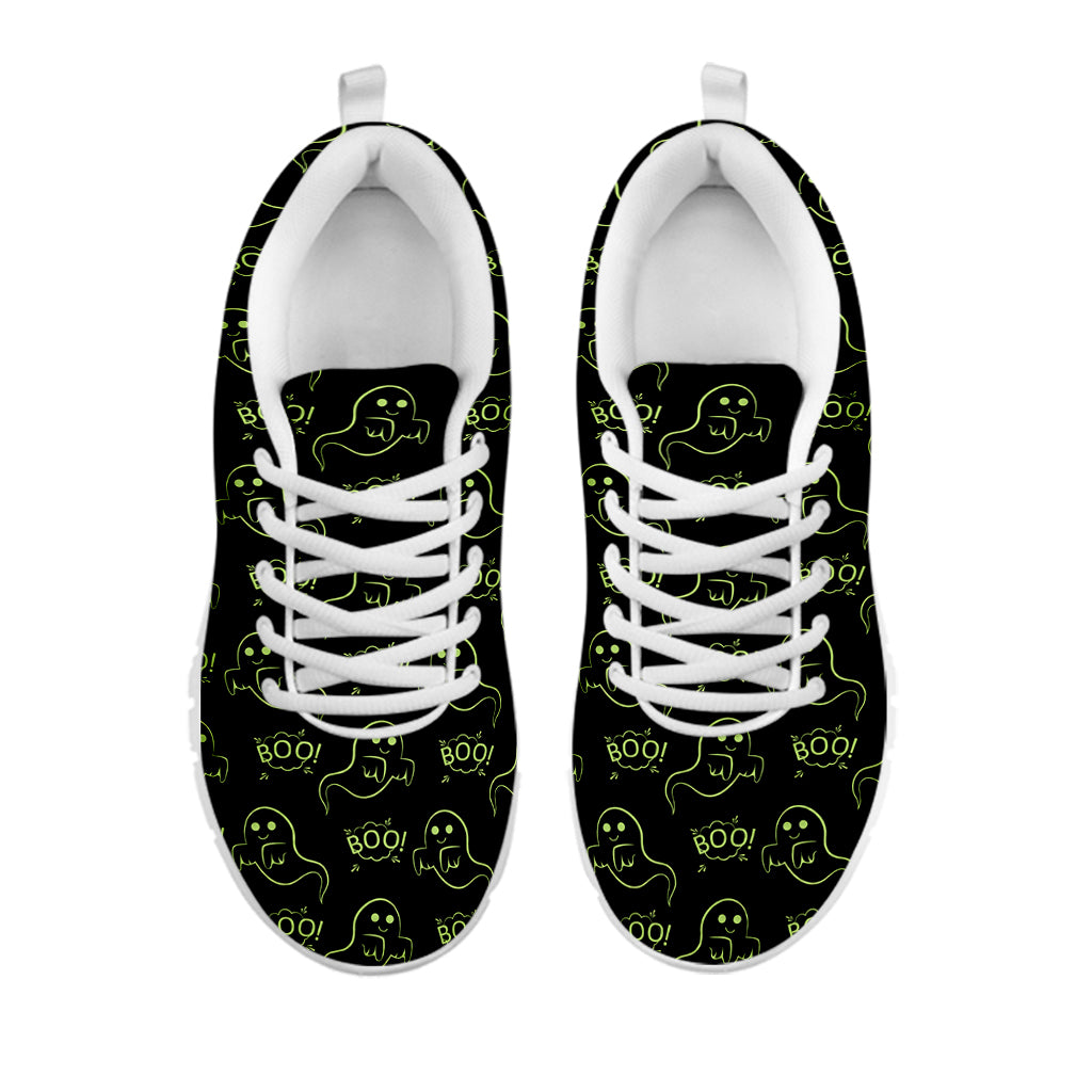 Boo Ghost Pattern Print White Sneakers