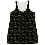 Boo Ghost Pattern Print Women's Racerback Tank Top