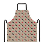 Boston Terrier Heart Pattern Print Apron