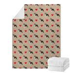 Boston Terrier Heart Pattern Print Blanket