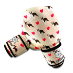 Boston Terrier Heart Pattern Print Boxing Gloves