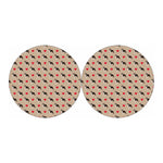 Boston Terrier Heart Pattern Print Car Coasters