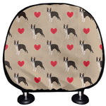 Boston Terrier Heart Pattern Print Car Headrest Covers