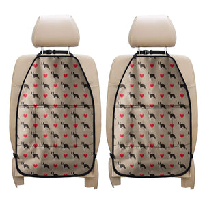 Boston Terrier Heart Pattern Print Car Seat Organizers