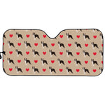 Boston Terrier Heart Pattern Print Car Sun Shade