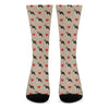 Boston Terrier Heart Pattern Print Crew Socks