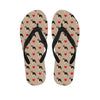 Boston Terrier Heart Pattern Print Flip Flops