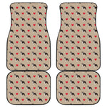 Boston Terrier Heart Pattern Print Front and Back Car Floor Mats