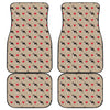 Boston Terrier Heart Pattern Print Front and Back Car Floor Mats