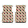 Boston Terrier Heart Pattern Print Front Car Floor Mats