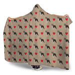 Boston Terrier Heart Pattern Print Hooded Blanket