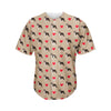 Boston Terrier Heart Pattern Print Men's Baseball Jersey