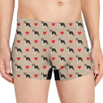 Boston Terrier Heart Pattern Print Men's Boxer Briefs