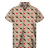 Boston Terrier Heart Pattern Print Men's Short Sleeve Shirt