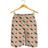 Boston Terrier Heart Pattern Print Men's Shorts