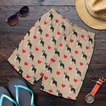 Boston Terrier Heart Pattern Print Men's Shorts