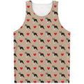 Boston Terrier Heart Pattern Print Men's Tank Top