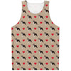 Boston Terrier Heart Pattern Print Men's Tank Top