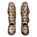 Boston Terrier Heart Pattern Print Muay Thai Shin Guard