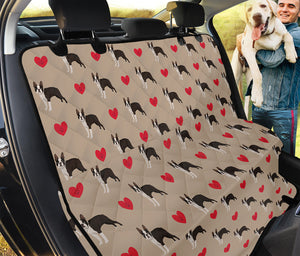 Boston Terrier Heart Pattern Print Pet Car Back Seat Cover