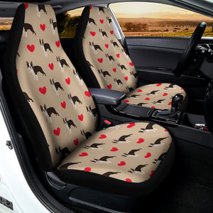 Boston Terrier Heart Pattern Print Universal Fit Car Seat Covers