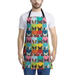 Boston Terrier Puppy Faces Print Apron