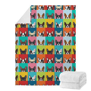 Boston Terrier Puppy Faces Print Blanket