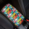 Boston Terrier Puppy Faces Print Car Center Console Cover