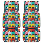 Boston Terrier Puppy Faces Print Front and Back Car Floor Mats