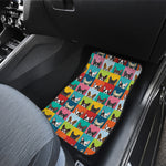 Boston Terrier Puppy Faces Print Front Car Floor Mats