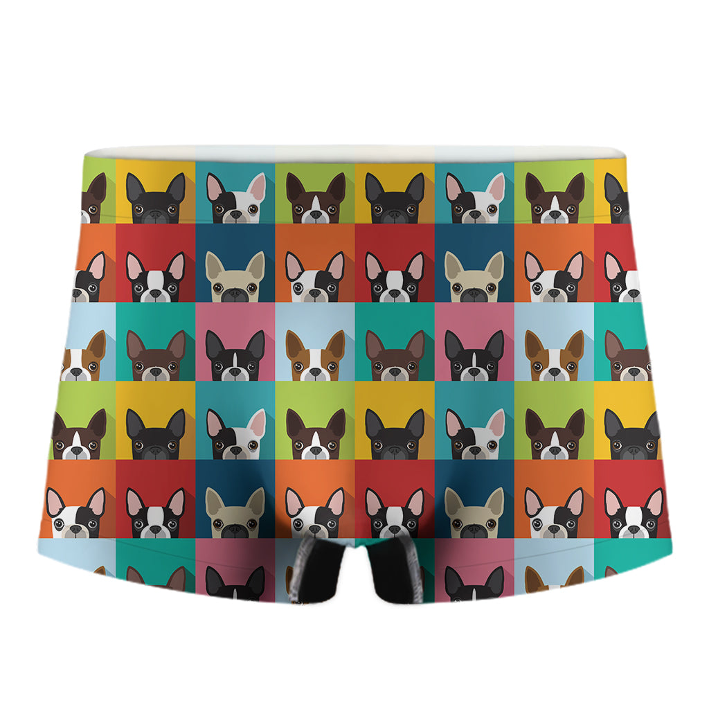 Boston Terrier Puppy Faces Print Men's Boxer Briefs