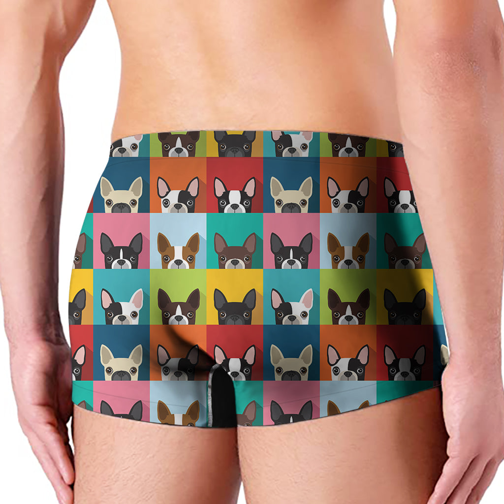 Boston Terrier Puppy Faces Print Men's Boxer Briefs