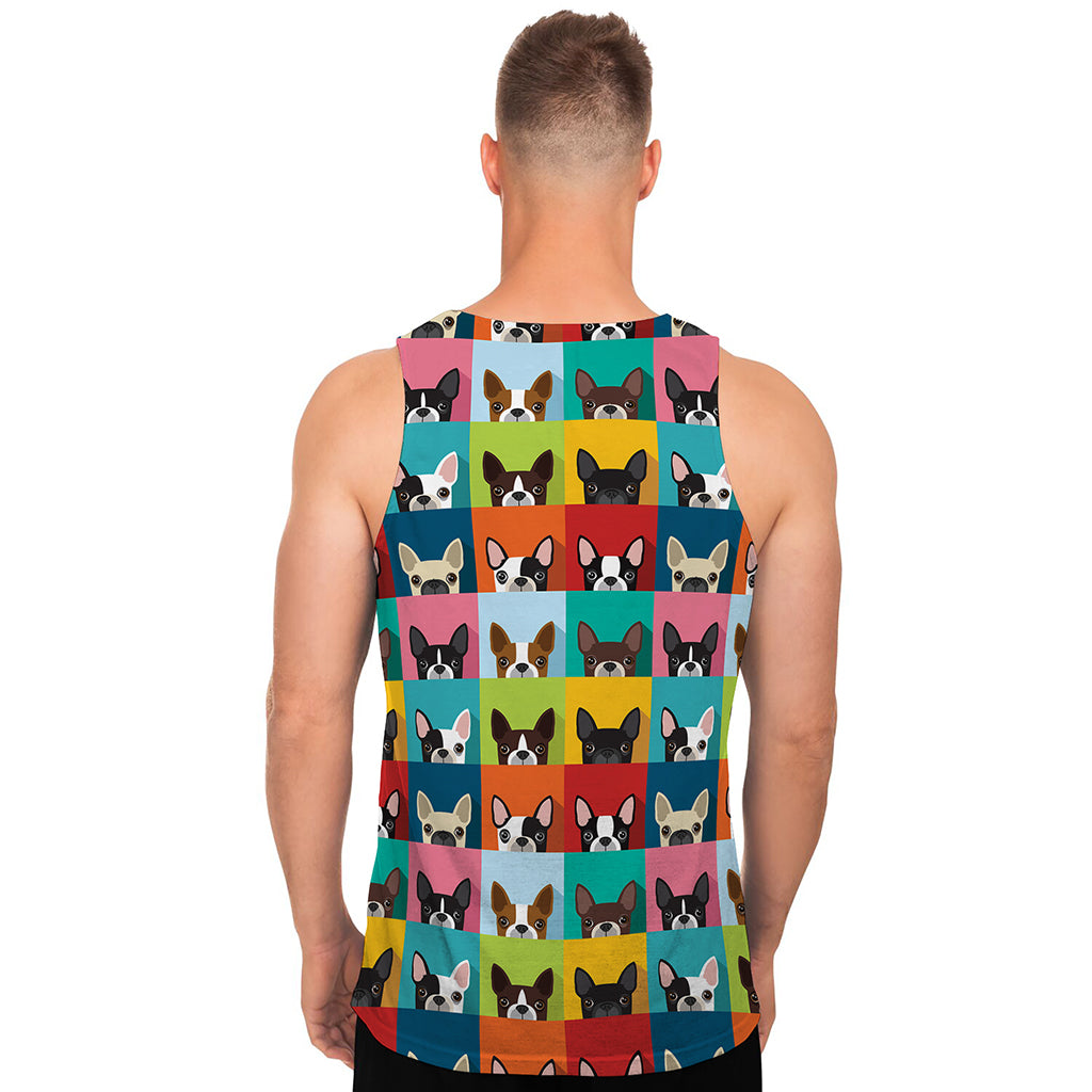 Boston Terrier Puppy Faces Print Men's Tank Top