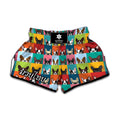 Boston Terrier Puppy Faces Print Muay Thai Boxing Shorts