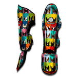 Boston Terrier Puppy Faces Print Muay Thai Shin Guard