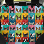 Boston Terrier Puppy Faces Print Pet Car Back Seat Cover