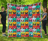 Boston Terrier Puppy Faces Print Quilt