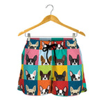 Boston Terrier Puppy Faces Print Women's Shorts