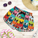 Boston Terrier Puppy Faces Print Women's Shorts