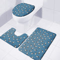 Boston Terrier With Glasses Print 3 Piece Bath Mat Set