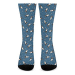 Boston Terrier With Glasses Print Crew Socks