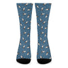 Boston Terrier With Glasses Print Crew Socks