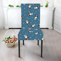 Boston Terrier With Glasses Print Dining Chair Slipcover