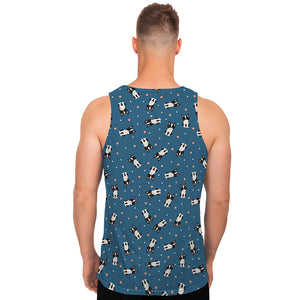 Boston Terrier With Glasses Print Men's Tank Top