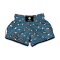 Boston Terrier With Glasses Print Muay Thai Boxing Shorts