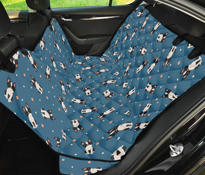 Boston Terrier With Glasses Print Pet Car Back Seat Cover