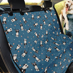 Boston Terrier With Glasses Print Pet Car Back Seat Cover