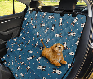 Boston Terrier With Glasses Print Pet Car Back Seat Cover