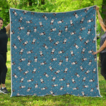 Boston Terrier With Glasses Print Quilt